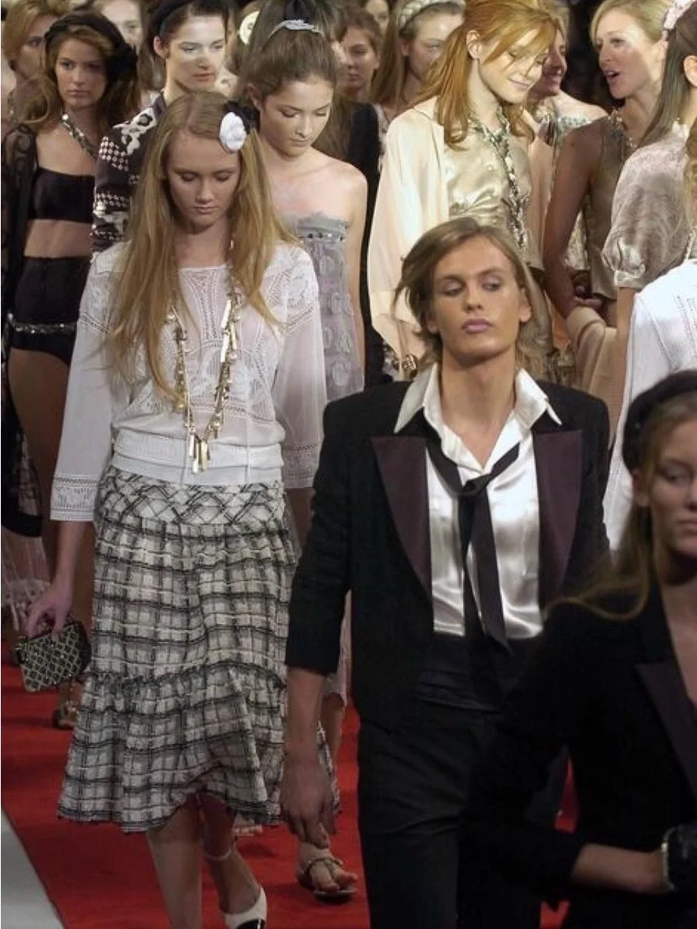 Chanel Runway Spring 2005 Bouclé Tuxedo Jacket FR 36